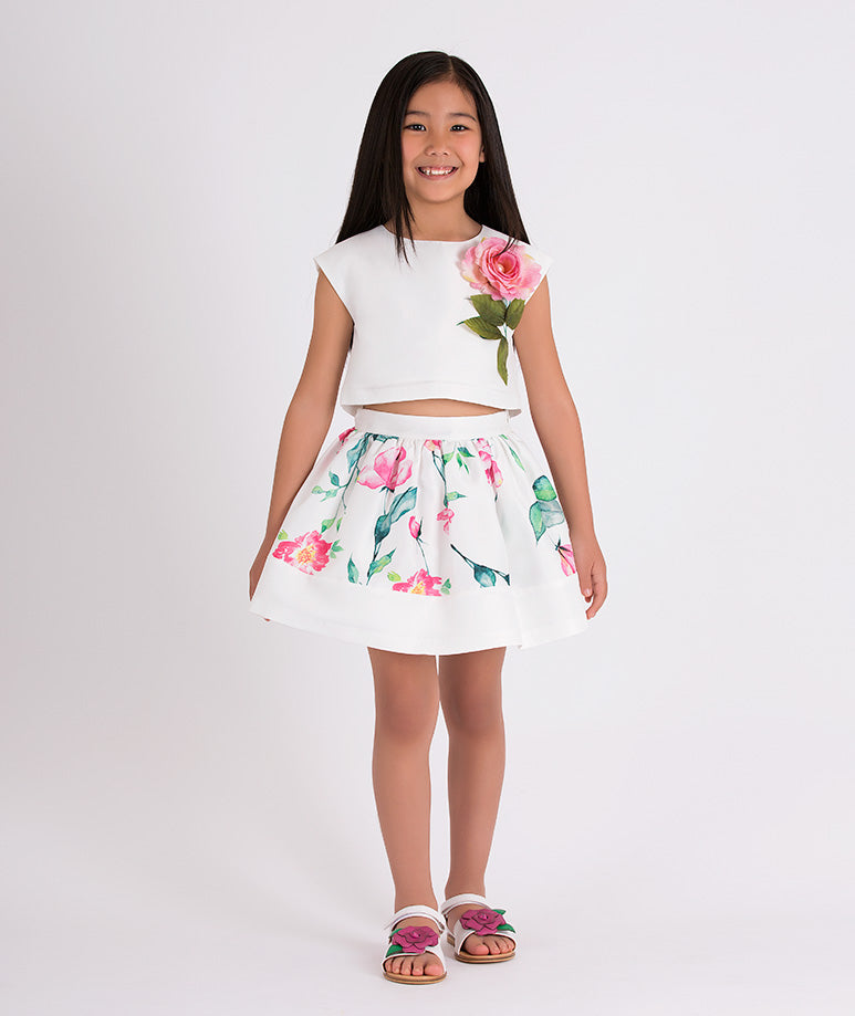 3D Flower Appliqué Outfit | 2 Pieces