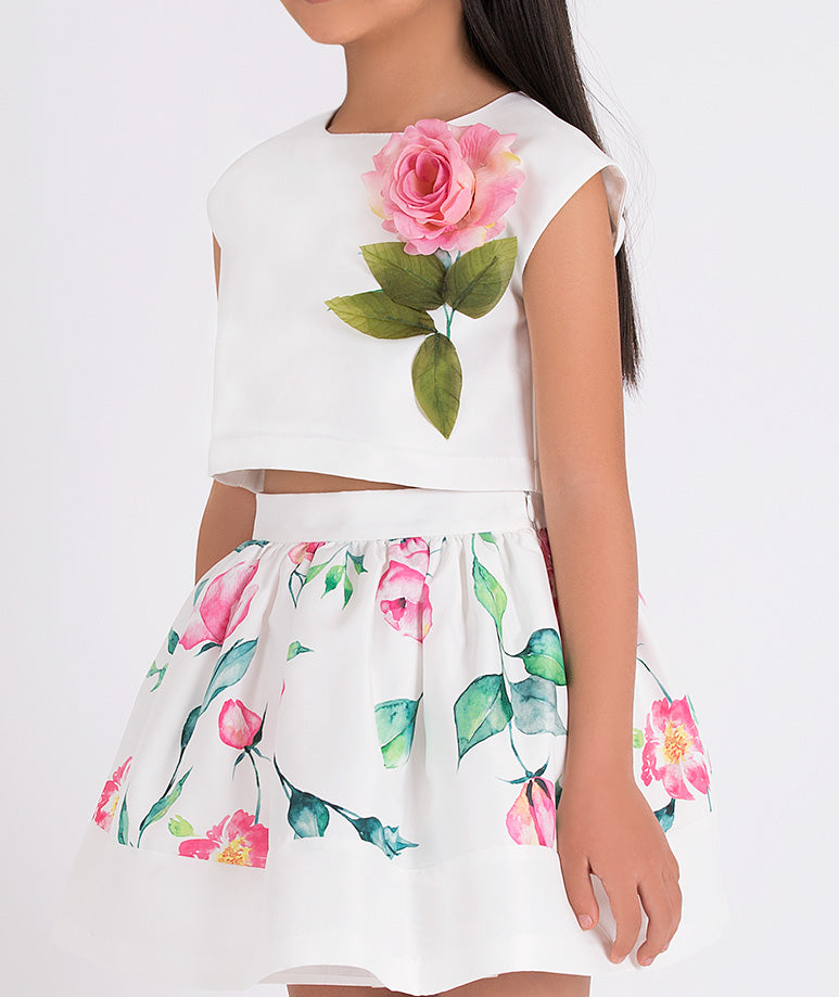 3D Flower Appliqué Outfit | 2 Pieces