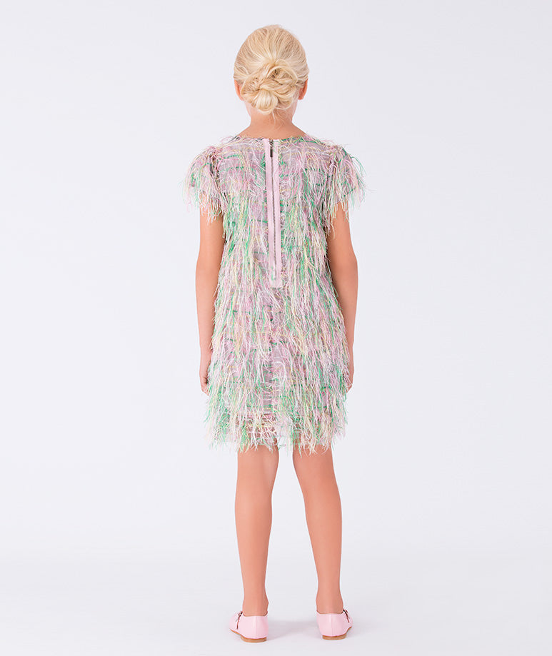 Playful Green & Pink Baby Dress