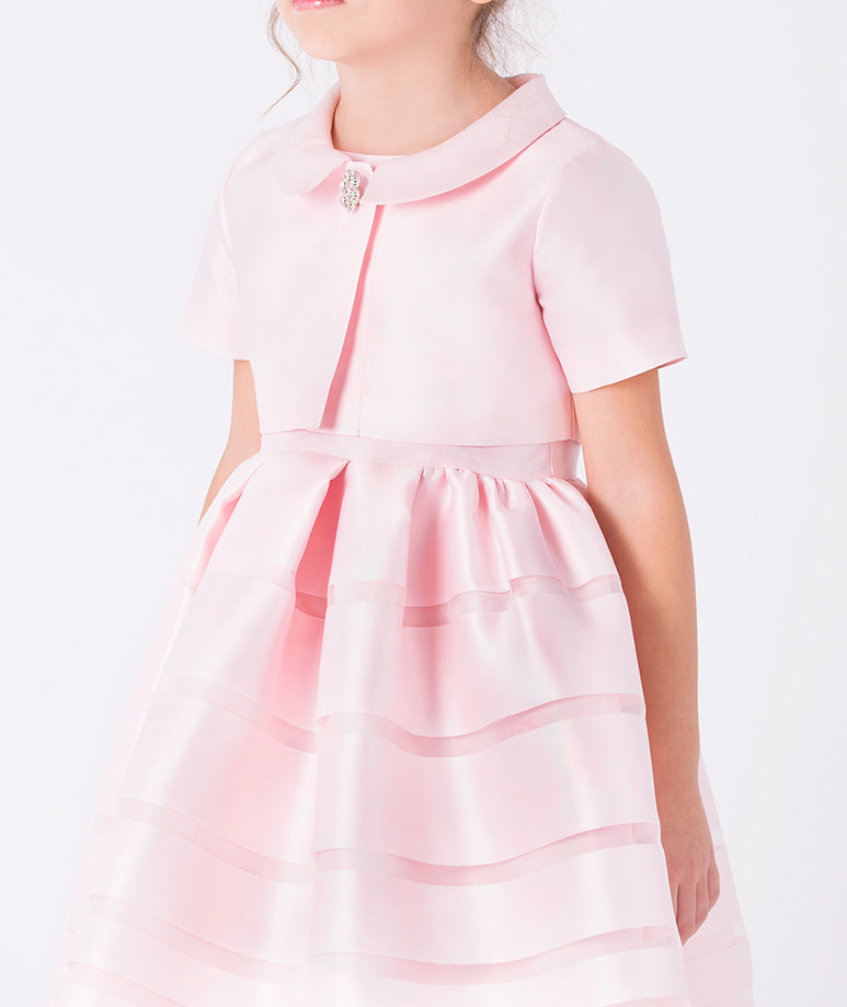 PEARL PINK SATIN GIRLS DRESS