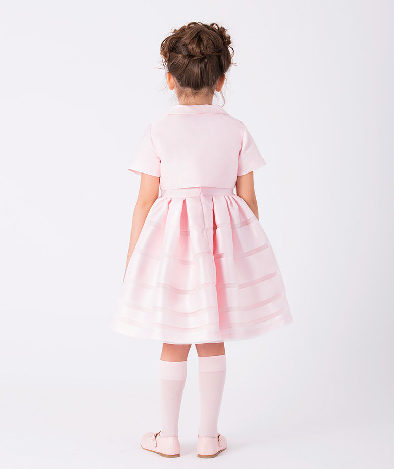 PEARL PINK SATIN GIRLS DRESS
