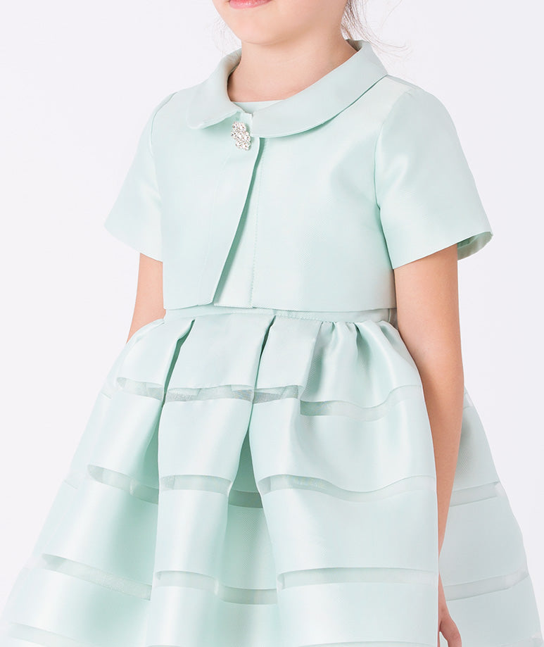 Pearl Aqua Satin Girls Dress