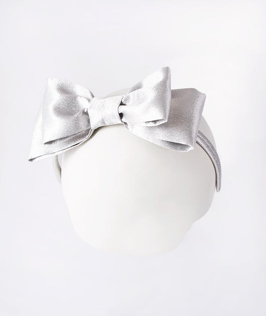 Silver Bow Headband