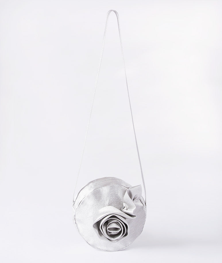 3D Floral Bag Silver