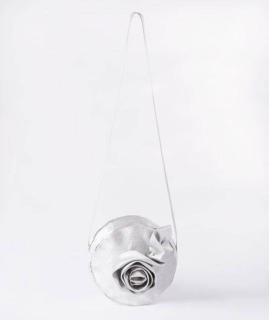 3D Floral Bag Silver