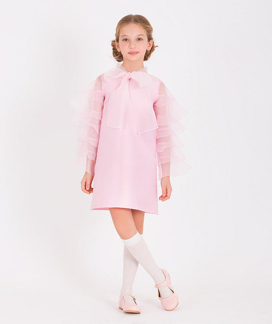 Pink Organza Bow Dress
