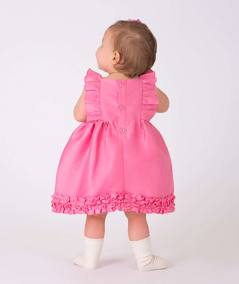 pink ruffles baby dress